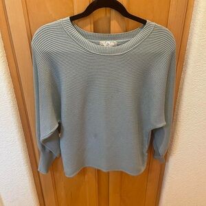 Light Blue Long Sleeve Pullover Sweater Top Size Small